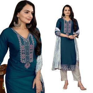 ผ้าเรยอนปักลายแถบยาวถึงเข่าพิมพ์ลายพิเศษสำหรับเทศกาลและงานเลี้ยง - Product Image 1