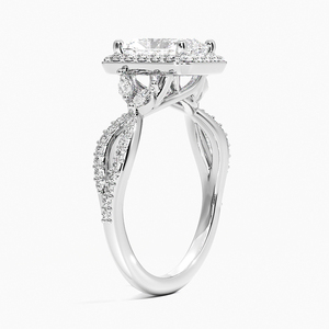 BOJ <b>Ring</b> 0123 Radiant Cut 925 <b>Silver</b> Luxe Floral Prong Setting <b>Solitaire</b> Diamond <b>Ring</b> 2ct D Color VVS1 Moissanite GRA Certified - Product Image 2