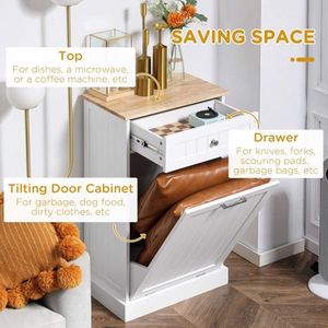 Cestino per la Raccolta Differenziata Bianco Autoportante con Cassetto Estraibile per Cucina - Product Image 4