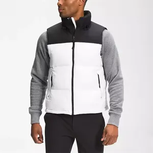 <b>Men's</b> Color Block Puffer Vest Stand Collar Zipper Closure Windproof <b>Winter</b> Casual <b>Jacket</b> Thick Polyester Fiber Filling - Product Image 3