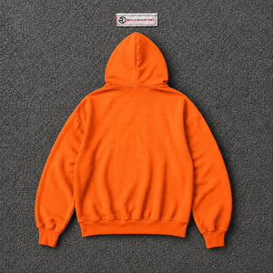 Custom Orange Oversized Zip Up Hoodie Men Streetwear <b>White</b> Graphic Print Drop Shoulder Full Zipper Hooded <b>Sweatshirt</b> Casual Wear - Product Image 6