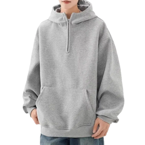 Sudadera con capucha y cremallera de algodón negro OEM para hombre, chaqueta de invierno extragrande, transpirable, de secado rápido, con cremallera. - Product Image 4