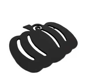 Sous-plat en fonte noir en forme de citrouille, résistant à la chaleur, pour plats chauds, décoration de table d'automne - Product Image 1