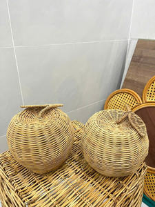 ตะกร้าหวายสานมือแบบวินเทจอเนกประสงค์ ราคาประหยัด เป็นมิตรกับสิ่งแวดล้อม พร้อมหูหิ้วสะดวกสบายสำหรับห้องนอน - Product Image 2