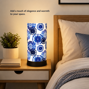 Lámpara de Mesa Decorativa con Acentos Florales Azules, Lámpara LED de Noche para Mesa de Noche, Decoración Moderna para el Hogar, para Dormitorio, Sala de Estar, Oficina, Regalo - Product Image 2
