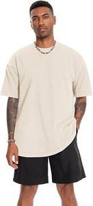 <b>Mens</b> Acid Wash Streetwear T-<b>Shirt</b> <b>Silk</b> Screen Printed Eco-Friendly Slim Fit 220g Heavyweight Cotton Vintage Washed Tee - Product Image 2