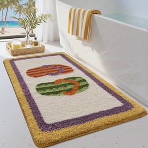 Tapis de bain rectangulaire en coton à poils touffus, antidérapant, avec envers en caoutchouc, en polypropylène, pour usage domestique – Nouveauté - Product Image 5
