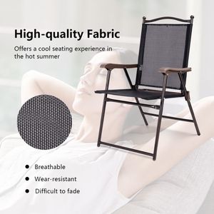 Set di 2 Sedie Pieghevoli da Patio con Schienale Reclinabile per Campeggio e Uso in Terrazza - Product Image 5