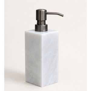 Handmade Natural White <b>Marble</b> Soap Dispenser with Stainless Steel Pump Square Lotion Bottle for <b>Bathroom</b> Liquid Dispenser - Product Image 3