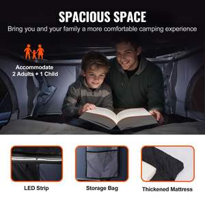 Tienda de Campaña de Techo Integrada de Carcasa Rígida Impermeable para 2-3 Personas, para Jeep, SUV, Camioneta, con Escalera Incluida - Product Image 3