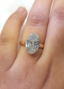 Bague de fiançailles en or jaune avec diamant ovale de 4 carats, style classique, bijoux en diamant naturel pour femmes - Product Image 6