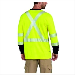 Camisetas de Seguridad Reflectantes para Construcción, Unisex, Alta Visibilidad, Ropa de Trabajo, Camiseta Deportiva de Manga Larga, Personalizada, de Algodón, con Transferencia Térmica - Product Image 3