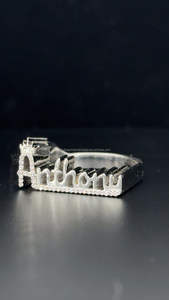 Anillo de plata 925 con nombre personalizado, doble hueco, 3D, forma de grano tallado, regalo de boda personalizado, joyería con diamante para mujer - Product Image 4