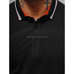 Polo informal de golf para hombre, 100% algodón y poliéster, tejido de punto, patrón sólido, manga corta con logotipo bordado - Product Image 3