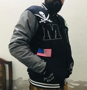 Varsity Jackets Top Quality Streetwear Canvas OEM Custom 2025 Chenille Patch Embroidery Stand Full Leather Bomber Baseball Jacke - Product Image 2