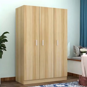 Armario de Madera para Dormitorio, 3 Puertas, Diseño Europeo Antiguo, Plegable, Duradero, Ecológico, Madera Maciza, 4 Cajones, Acero Inoxidable, para Hotel - Product Image 2