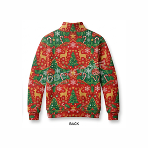 Latest Design Wholesale High Quality OEM <b>Women's</b> <b>Christmas</b> Mock Neck <b>Sweatshirt</b> Plaid Contrast Design Pullover Supplier - Product Image 4