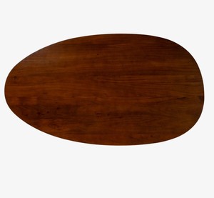 Ensemble de salle à manger en bois de style moderne du milieu du siècle, table ovale avec 6 chaises rembourrées, meubles durables pour la salle à manger - Product Image 4