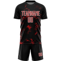 Ensembles d'uniformes de football pour hommes adultes, manches courtes, 100% polyester, couleurs personnalisées, antibactériens, nom d'équipe personnalisé, entraînement