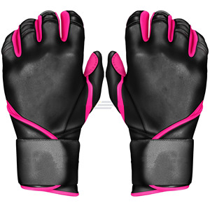 Gants de frappeur de baseball en cuir de haute qualité, personnalisés, pour droitier, taille XL, fermeture auto-agrippante, pour adultes, entraînement, légers, séchage rapide - Product Image 1