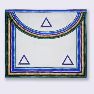 Tablier avec broderie de l'Œil Tout-Voyant, compas et équerre, fil doré, Rite écossais, Aigle à double tête - Product Image 6