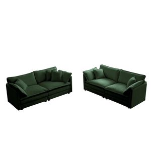 Set Divano Imbottito a 2 Posti 2+2 Sedute per Casa, Ufficio, Salotto, Soggiorno con 2 Pezzi - Product Image 4