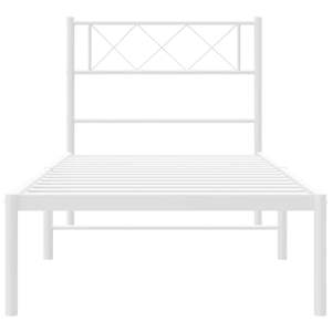 Cadre de lit simple en acier blanc thermolaqué - Product Image 5