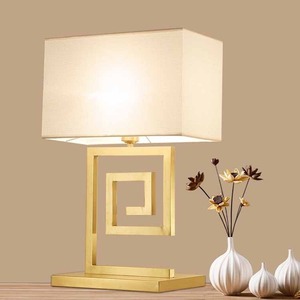 <b>Gold</b> Metal <b>Table</b> Lamp Drum Fabric Shade Modern Design Bedroom/<b>Bedside</b> Desk Christmas Home Decoration Handmade Eco-Friendly - Product Image 1