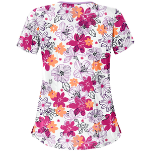 Uniformes Médicos con Estampado Floral, Uniformes de Doctor Unisex, Uniformes de Enfermería - Product Image 4
