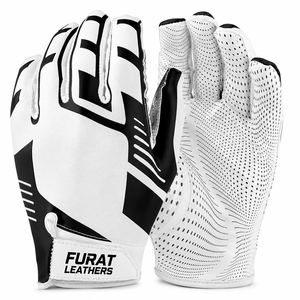 Gants FURAT à doigts entiers, blanc et noir, polyester/coton, évacuation de l'humidité, fermeture auto-agrippante, antidérapants, pour sports et activités de plein air, enfant et adulte - Product Image 2
