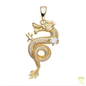 Handmade Dragon Jewelry Pendant With Iced Out VVS Moissanite Diamond Design - Product Image 6