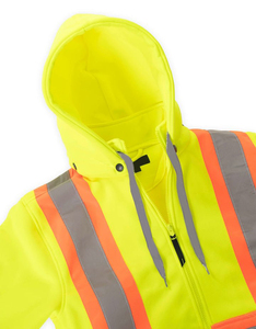 Sudadera con Capucha de Alta Visibilidad para Mujer, con Franjas Reflectantes Amarillas, Ropa de Trabajo de Poliéster, Sudadera de Seguridad Industrial para Trabajo Nocturno - Product Image 5