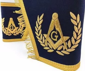 Nuevo Conjunto Completo de Regalia Masónica para Doblemaestro: Mandil de Piel de Cordero, Joya Gratuita, Collar y Brazalete de Cadena, Collar Rito Disponible - Product Image 3
