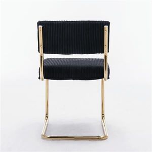 Modern Corduroy Fabric <b>Dining</b> <b>Chairs</b> Gold Metal Base Armless Kitchen Side <b>Chairs</b> with Channel Tufting Furniture Accessory - Product Image 6