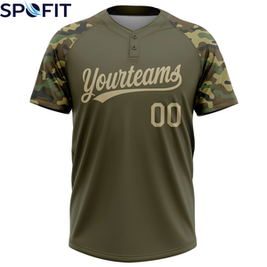Camiseta de Béisbol Personalizable para Hombre, 100% Poliéster, Sublimada, Uniforme Deportivo Transpirable con 2 Botones, Venta al Por Mayor OEM - Product Image 2