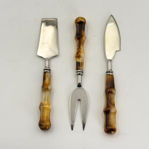 Ensemble de 3 trancheurs à fromage et couteaux à fromage en acier inoxydable avec manche en résine, finition polie miroir, pour table, maison, cuisine et restaurant - Product Image 4