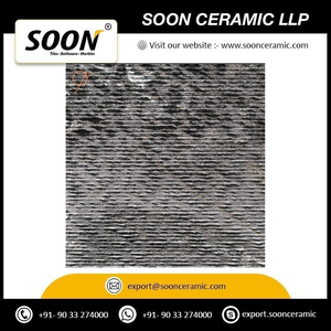 SOON CERAMIC Prix direct usine, grande dalle de calcite noire ciselée, polie, moderne, écologique, modèle 3D VERDURE WAVE 2 - Product Image 2
