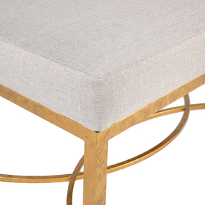 Pouf moderne en tissu avec structure métallique et coussin moelleux pour le mobilier de salon - Product Image 5