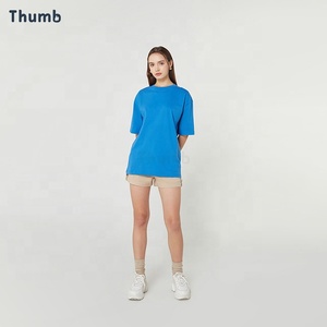 Oversize T-shirt Drop Shoulder High Quality Custom Blanks Made Thailand Printing 100% Cotton Hip Hop Solid Pattern Breathable - Product Image 3