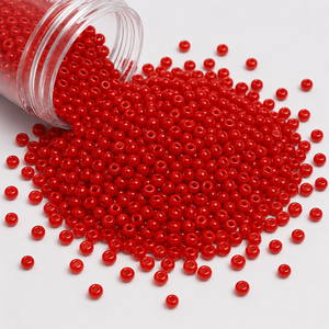 Paquete a Granel de Cuentas de Cristal Rojas Redondas de 8'0 Pulgadas, Modelo 93170, para la Fabricación de Joyería - Product Image 2