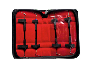 Kit d'instruments chirurgicaux dentaires : Élévateurs luxateurs, Periotomes courbés, Osteotomes, Instruments d'extraction de pointes radiculaires, avec poignée rembourrée noire, Classe I - Product Image 1