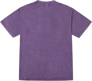 Low MOQ Men's Vintage Acid Washed Oversized Knitted Cotton Heavy Weight Eco-Friendly T-Shirts with Silk Screen Printing - Product Image 3