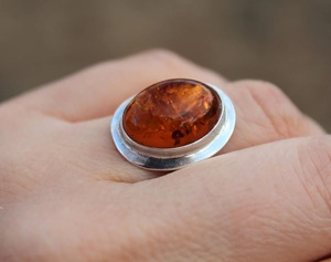 Vente en gros d'ambre de la Baltique, bague en argent sterling 925, pierre précieuse naturelle, bijoux fins - Product Image 3