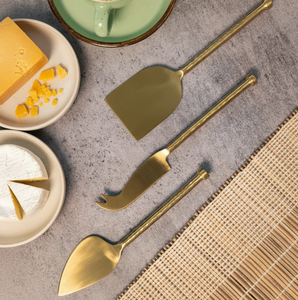 Amazing Design Brass Cheese Set Customized Sale Packing <b>Box</b> Leaf Handle Cheese Knife Cheese Butter Spreader Set - Product Image 5