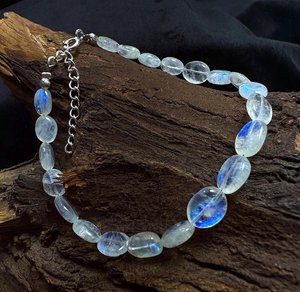 Natural Rainbow Moonstone Smooth Oval Gemstone Beads <b>Bracelet</b> 8x10MM Handmade Minimalist <b>Beaded</b> <b>Bracelet</b> for Women Fashion Bulk - Product Image 3