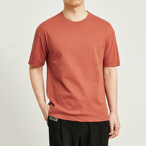 Summer Hot Sale Men's Regular Fit Solid Color Drop Shoulder Cotton T-shirt Customized Casual Plain Blank Short Sleeve <b>Tshirts</b> - Product Image 2