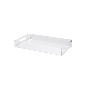 High On Demanding Rectangle <b>Clear</b> Acrylic Serving Tray with Handles Customize Design Acrylic Tray Factory Customized - Product Image 4