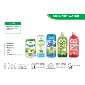 Agua de coco sabor a fresa OEM ODM fabricante de etiqueta privada fórmula personalizada de fábrica de Vietnam 330ml lata de aluminio 24 latas de cartón - Product Image 6