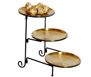 Premium Quality Silver Chocolate Cake Tray With <b>Stand</b> Latest Design Dessert Tray <b>Tea</b> and Coffee Serving Cake <b>Stand</b> Server - Product Image 4