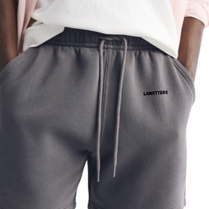 Mens Fleece Sweat Shorts Elastic Waist Drawstring Side Pockets <b>Back</b> <b>Patch</b> Pocket Relaxed Fit Wholesale OEM Manufacturer Supplier - Product Image 3